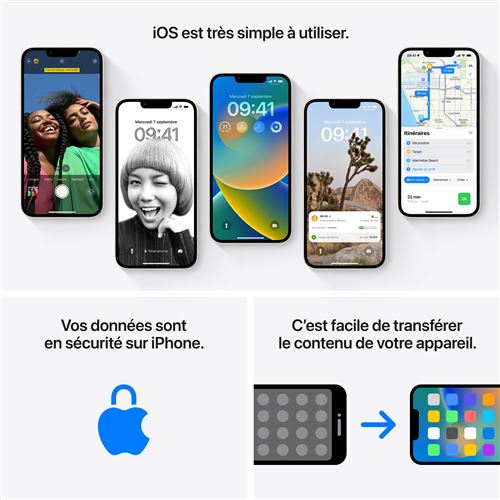 Apple iPhone 13 6,1" 5G 128 Go Double SIM Noir minuit - STORE COMMERCE