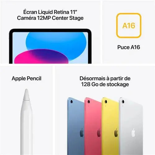 Apple iPad 11" A16 128 Go Argent Wifi 2025 - STORE COMMERCE
