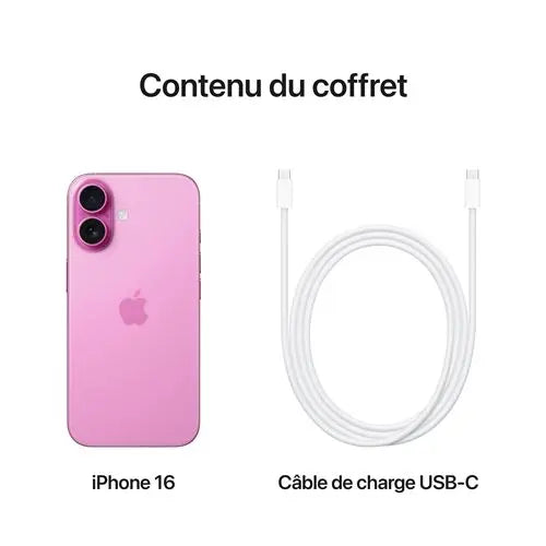 Apple iPhone 16 6,1" 5G 128 Go Double SIM Rose STORE COMMERCE