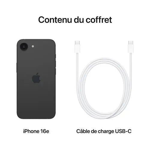 Apple iPhone 16e 6,1" 5G Double SIM 128 Go Noir STORE COMMERCE