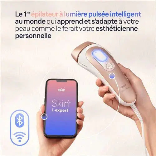 Epilateur à Lumière Pulsée Braun SKIN I-EXPERT PL7147 Blanc et Bronze - STORE COMMERCE