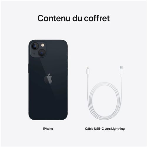 Apple iPhone 13 6,1" 5G 128 Go Double SIM Noir minuit - STORE COMMERCE