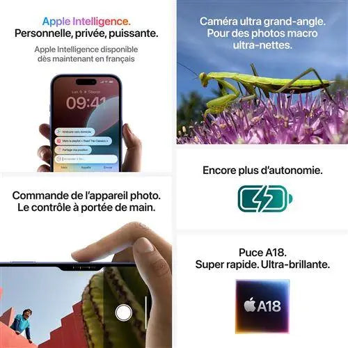 Apple iPhone 16 6,1" 5G 128 Go Double SIM Sarcelle - STORE COMMERCE