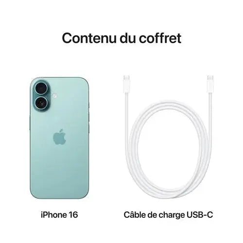 Apple iPhone 16 6,1" 5G 128 Go Double SIM Sarcelle - STORE COMMERCE