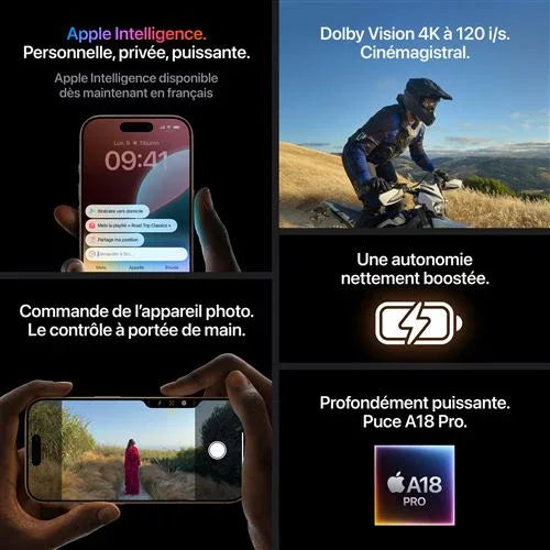 Apple iPhone 16 Pro Max 6,9" 5G 256 Go Double SIM Noir Titane - STORE COMMERCE