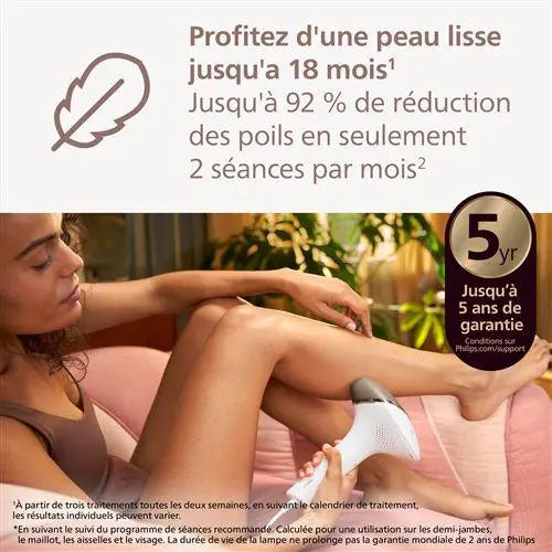Épilateur à lumière pulsée Philips Lumea série 8000 SenseIQ BRI945 Blanc et Rose - STORE COMMERCE