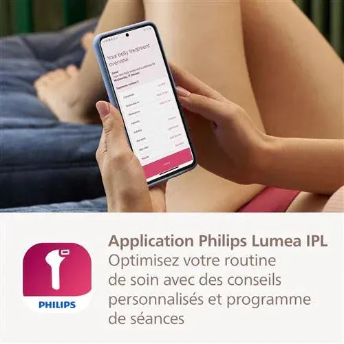 Épilateur à lumière pulsée Philips Lumea série 8000 SenseIQ BRI945 Blanc et Rose - STORE COMMERCE