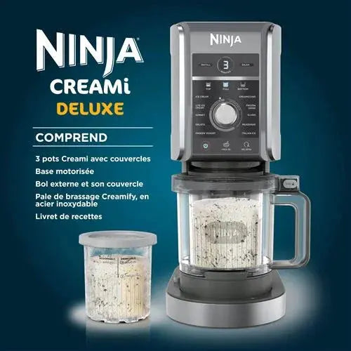 Machine à glaces et boissons glacées Ninja Creami Deluxe 10-en-1 NC501EU Argent STORE COMMERCE