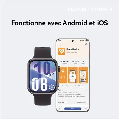 Montre connectée Huawei Watch Fit 4 avec bracelet Noir STORE COMMERCE