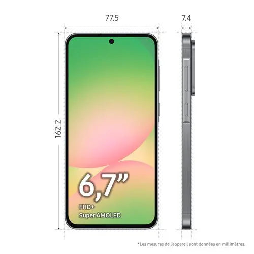 Smartphone Samsung Galaxy A56 6,7" 5G Nano SIM 256 Go Graphite STORE COMMERCE